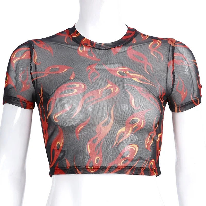 Firey Mesh Top