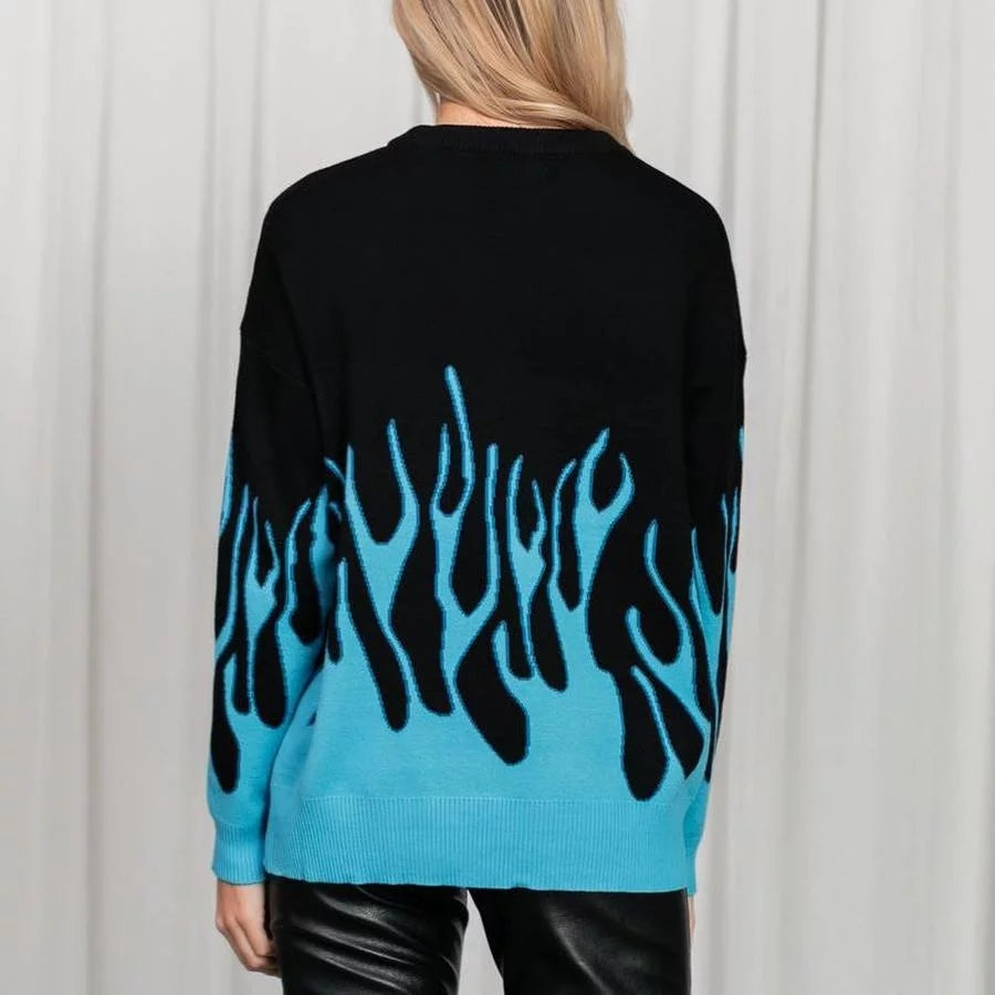 Aqua Flame Sweater