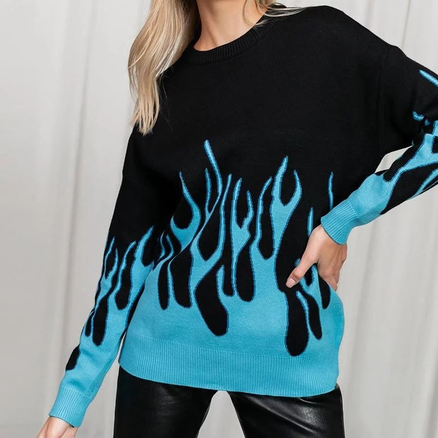 Aqua Flame Sweater