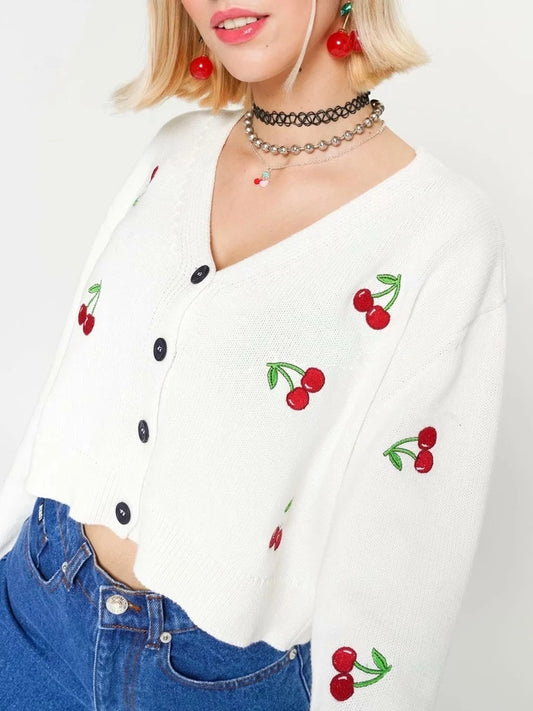 Cherry Knit Cardigan